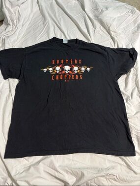 Delta Black Short-Sleeve Tee with Skull & Flame Graphic